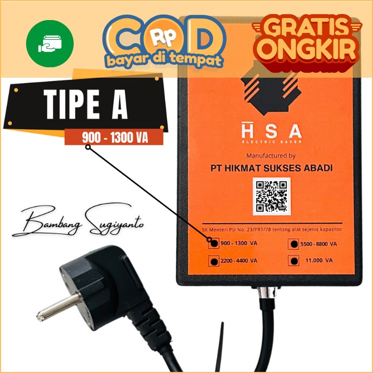 ALAT PENGHEMAT TOKEN LISTRIK HSA ELECTRIC SAVER TIPE A 9  13 WATT PT HIKMAT SUKSES ABADI PAK BAMBANG