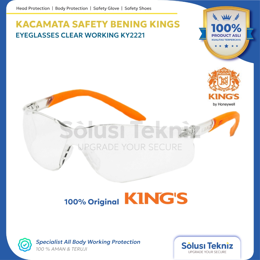 Kacamata Safety Kings Bening Clear Pelindung Anti Gores KY 2221