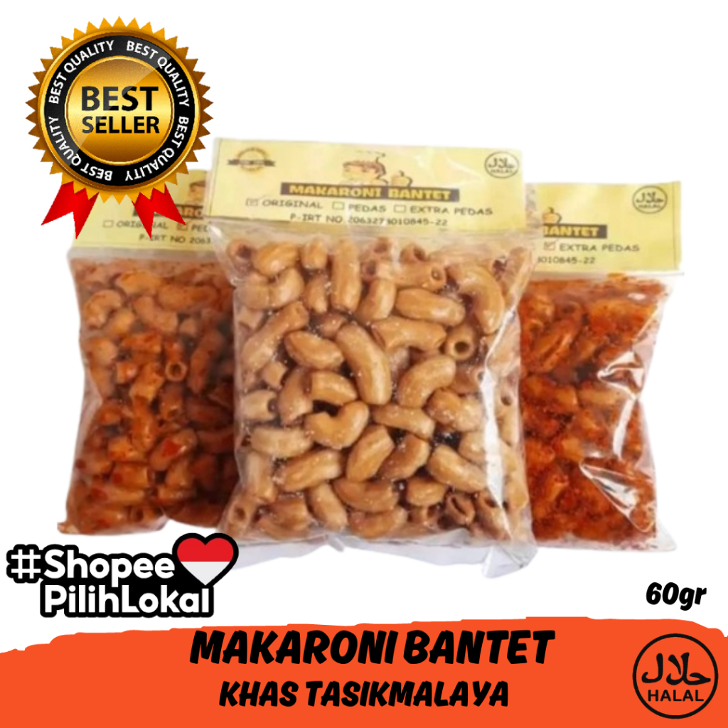 

60gr Makaroni Bantet Cap koki Aslii Khas Tasikmalaya Best Seller