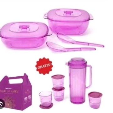 Crystalline seving set tupperware