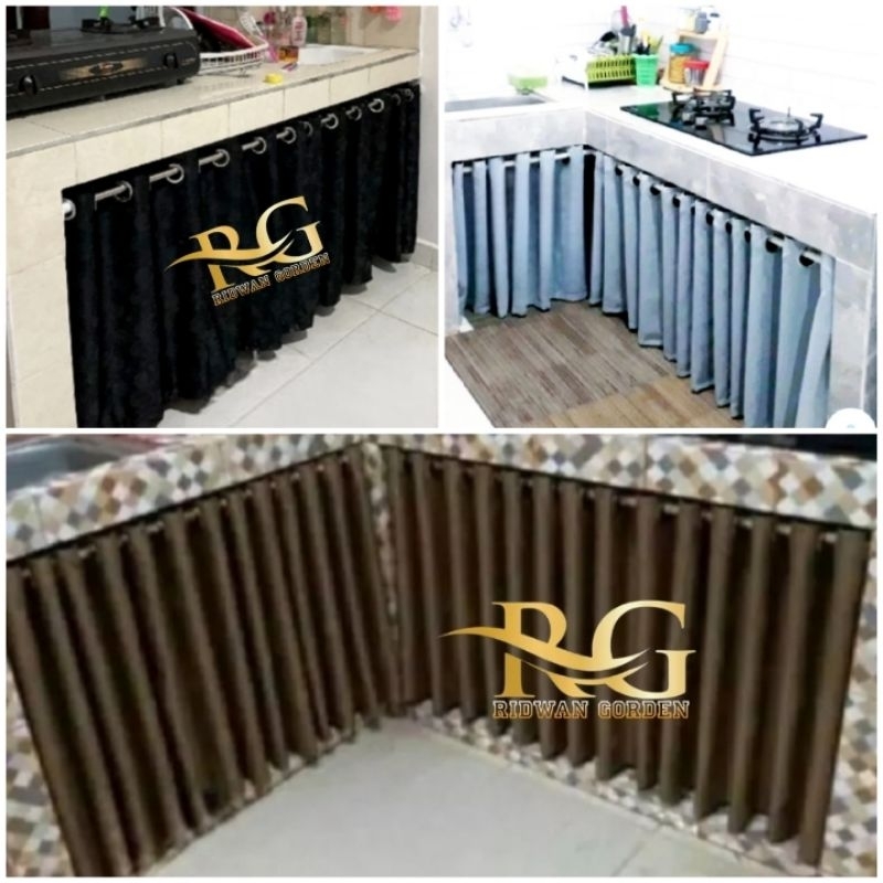 Gorden Kolong Dapur Smokring / Tutup Meja Kompor – Tirai Dapur Aesthetic Minimalis
