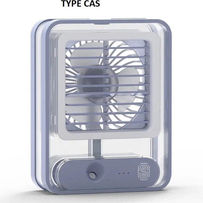 LZs AC Mini Portable LED Fan Humidifier Air Cooler Recharging  Bisa di Cas