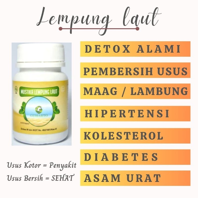 LEMPUNG LAUT CARA DETOX HALAL, HILANGKAN RACUN TUBUH, PEMBERSIH USUS, DETOKS ALAMI, ATASI PENYAKIT