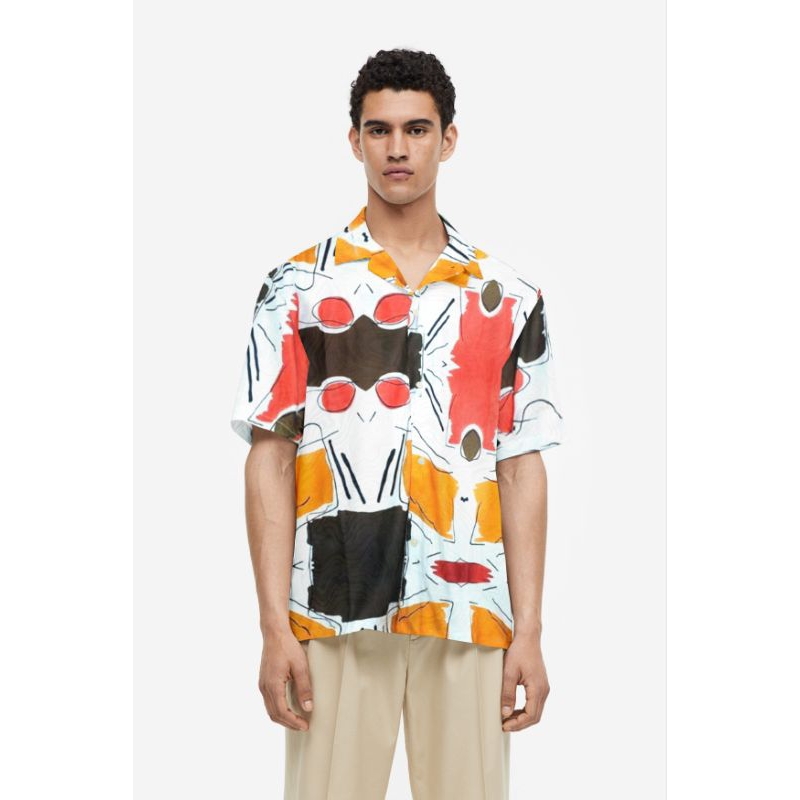 Kemeja Pria/Wanita Dewasa Lengan Pendek | SPOON | Motif - Color White