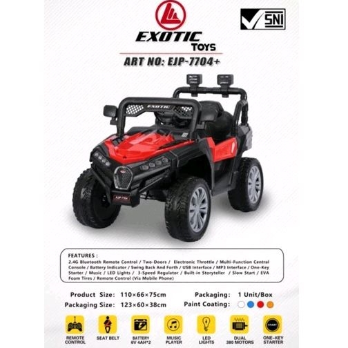 Mainan anak mobil aki exotic EJP-7704+ BAN KARET EJP7704+ ejp 7704+ EJP-7704+ Ban full karet