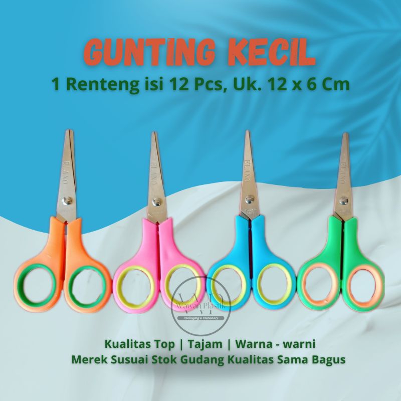 

(12Pcs) Gunting Renceng Kecil Uk.12x6 Cm Warna Murah
