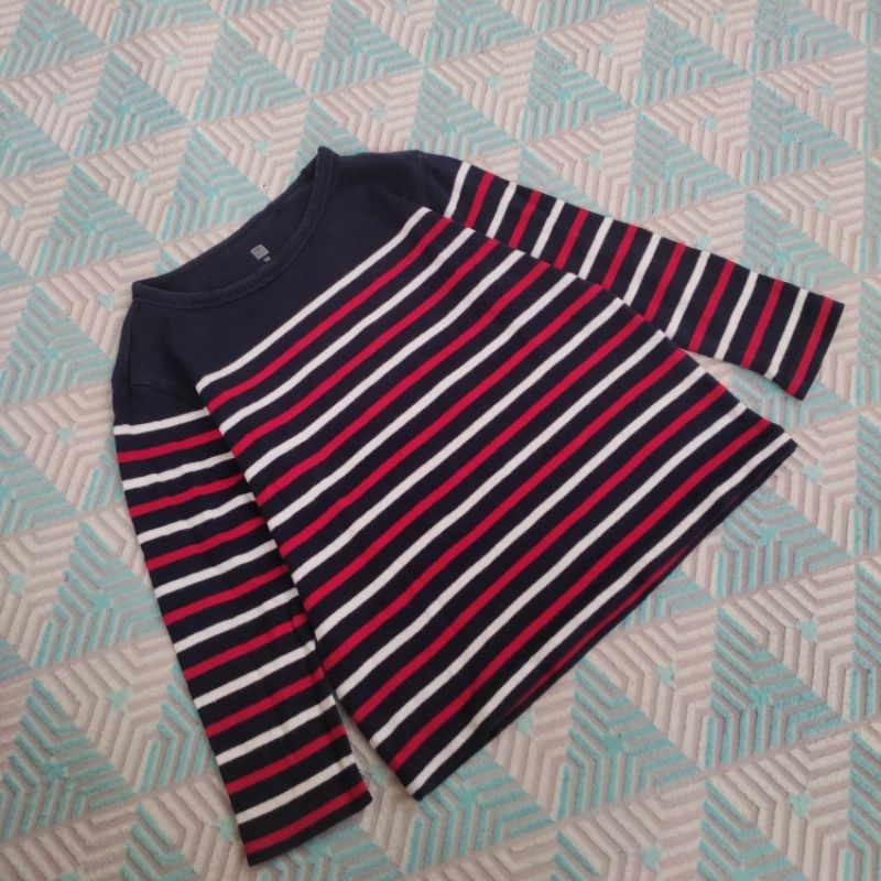 kaos salur anak lengan panjang uniqlo keren