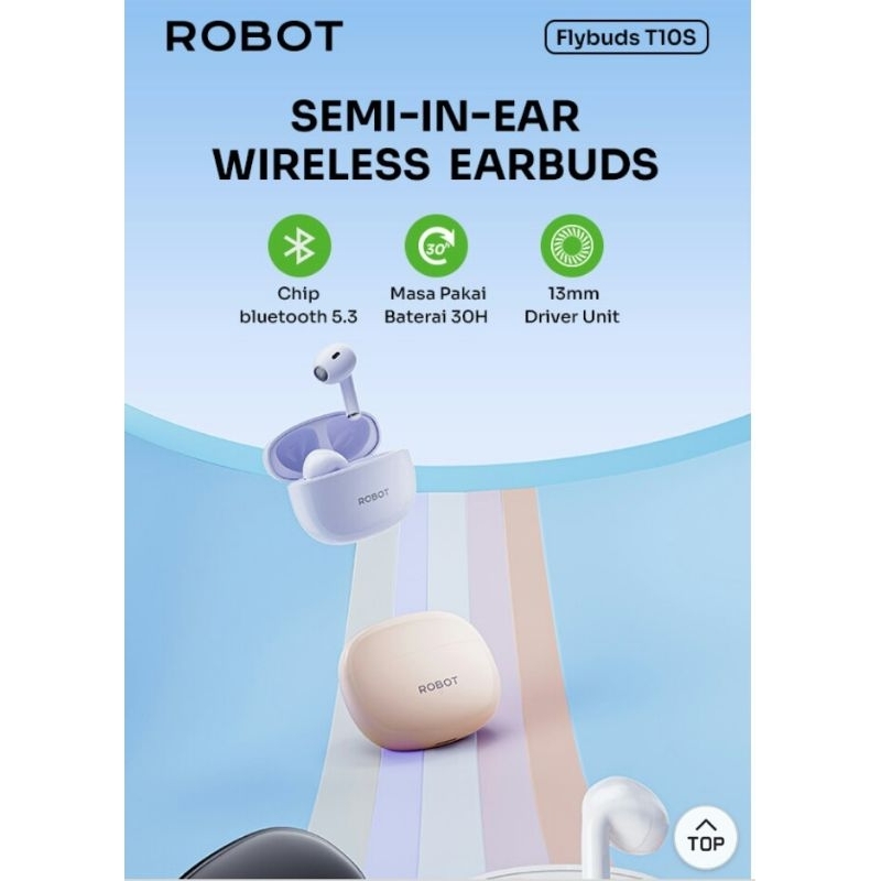 ROBOT T10S TWS Flybuds Earphone Bluetooth Original