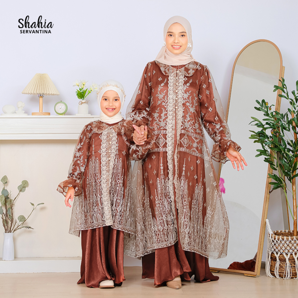 Shahia Servantina - Mirelda Dress Gamis Pesta Tille  Couple Mom & kids