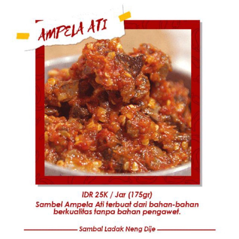 

Sambel Ladak Ampela Ati 200gr