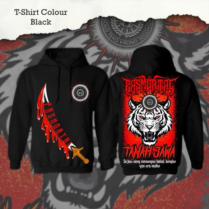 Hoodie - Ts Hoodie Pasmortal Tanah Jawa Motif Merah Terbaru Desaim Netral