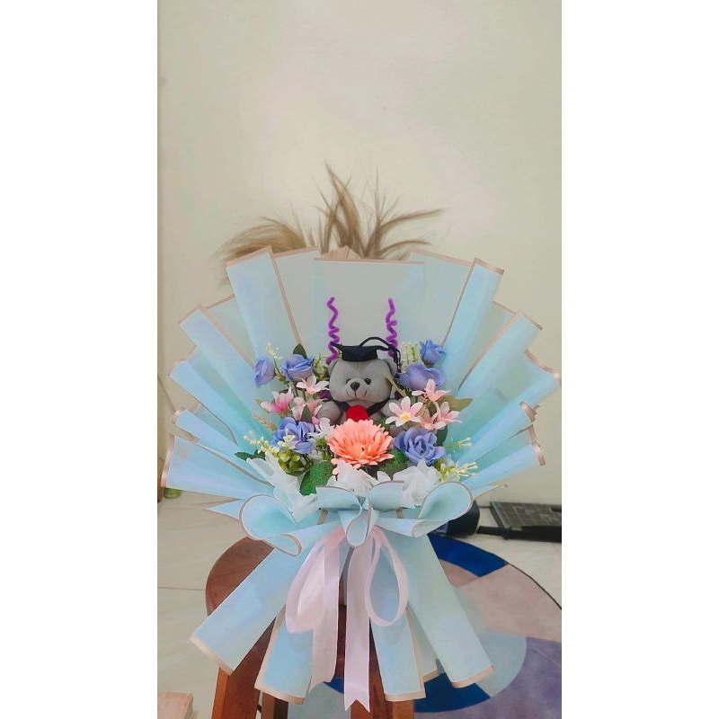 Buket Bunga Boneka Wisuda Besar