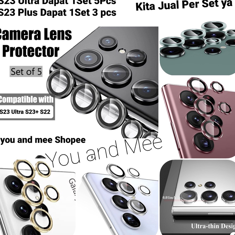 New 1 Set RING 5 Camera Full Frame Samsung S23 ULTRA S23FE S23 S22 Z FOLD 4Z FLIP 4 Tempered kacaGla