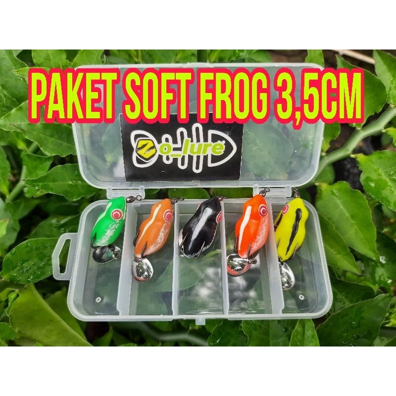 Paket Soft Frog Isi 5pcs (Bonus Box Lure)