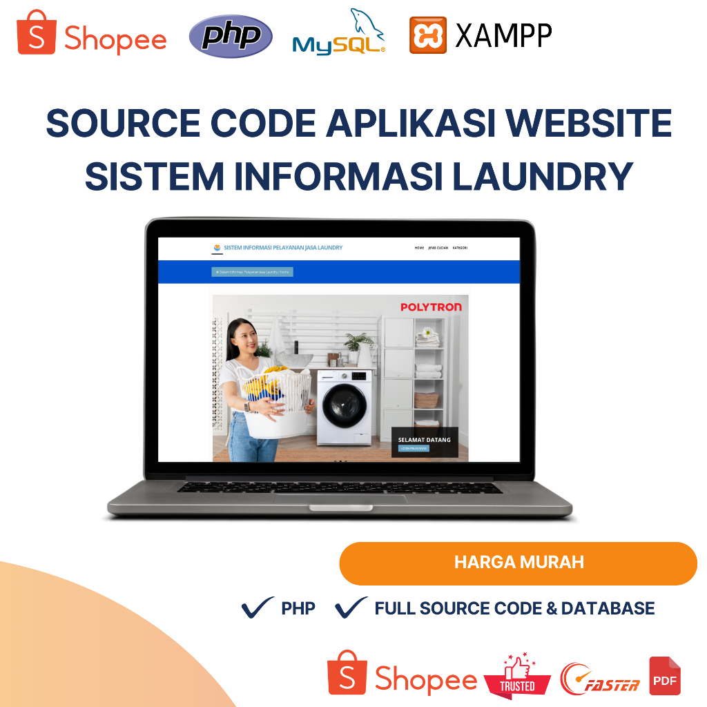Source Code Aplikasi Website Sistem Informasi Laundry Beserta Login Admin