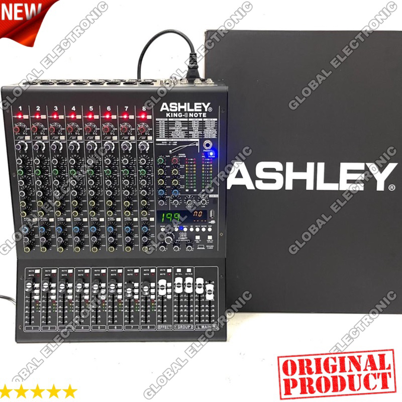 Mixer Ashley King 8 Note &amp; 12 Note Original 8 Channel &amp; 12 Channel Mono / Mic Line / Insert 4 Band EQ Gain Control