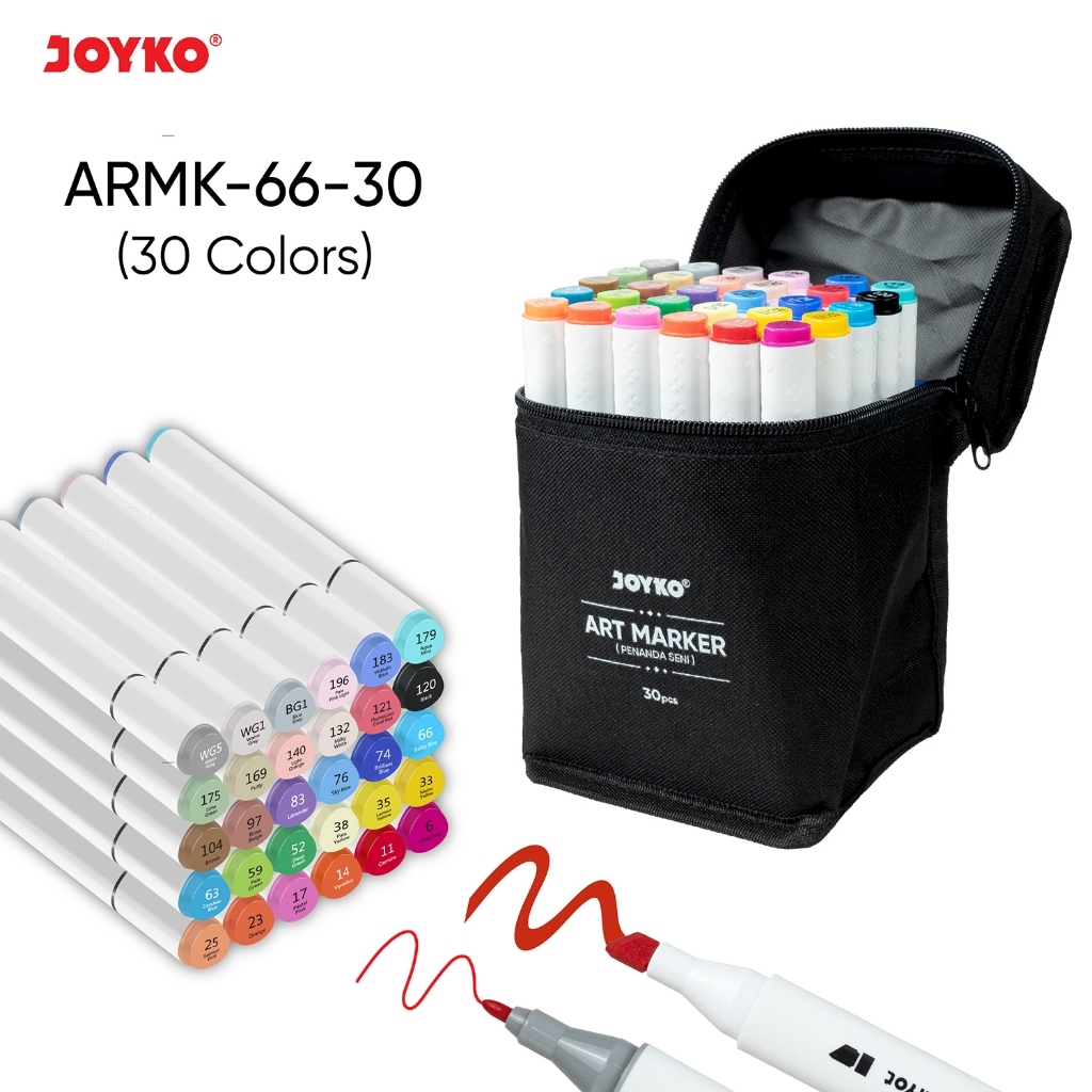 

Art Marker Spidol Penanda Seni Berwarna Joyko ARMK-66-30 30 Colors