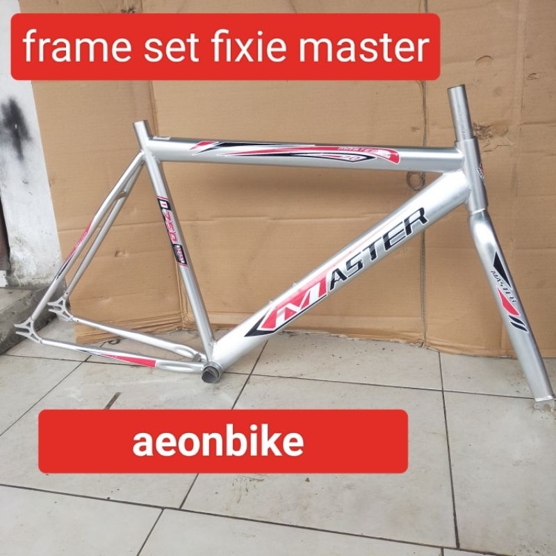 frame set fixie merk master bahan besi batangan sepeda fixie frame fork master original