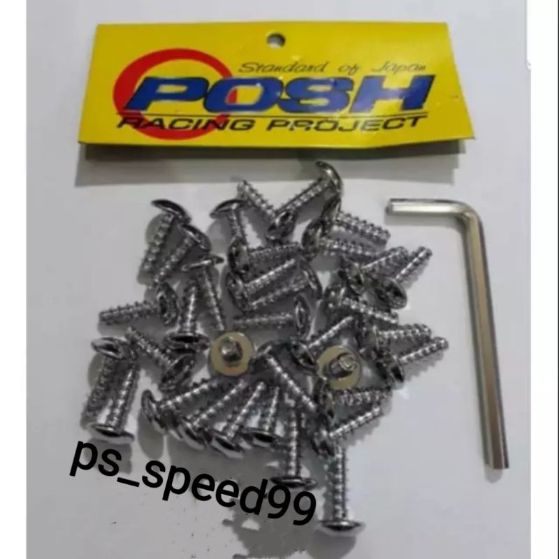 baut body L chrome baut body yamaha MX Mio posh