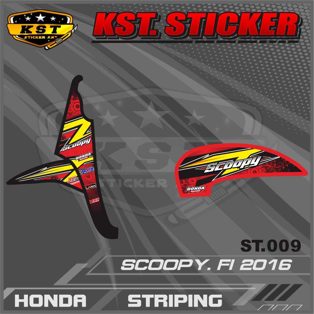 Striping Scoopy 2016 - Sticker Striping Honda Scoopy 2016 Desain Racing . ST 009