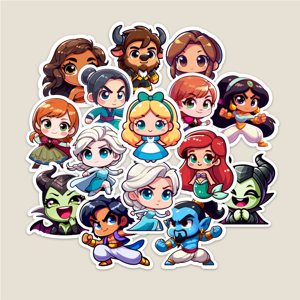 

Sticker Disney Princess Vinyl Waterproof (15 pcs)