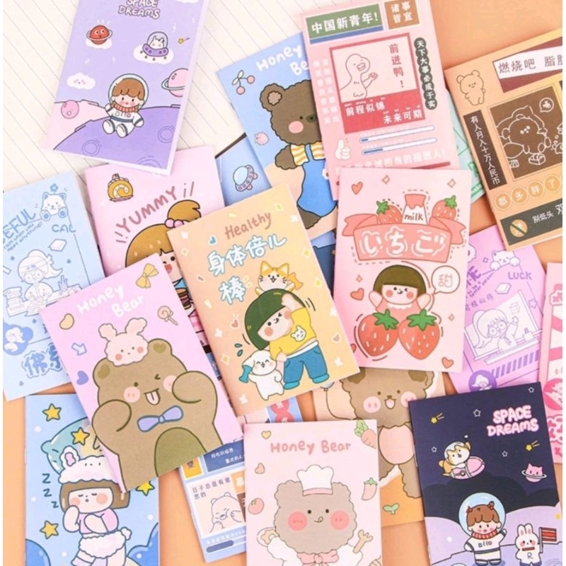 

notebook kecil lucu karakter gemes aesthetic 1pcs