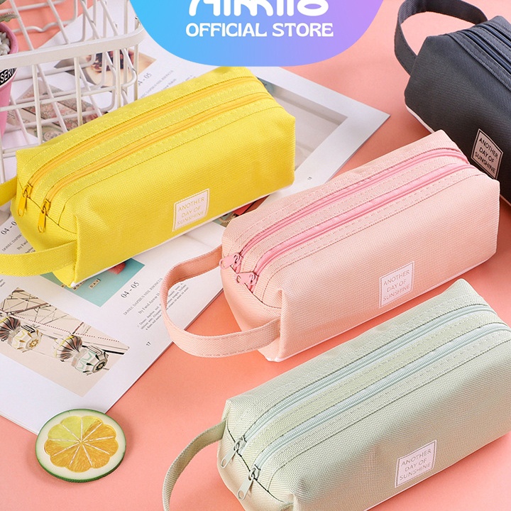 

77 READY Aimilo Kotak Pensil Dan Stationery Dual Zipper Dompet Pensil Tempat Alat Tulis Perlengkapan Sekolah