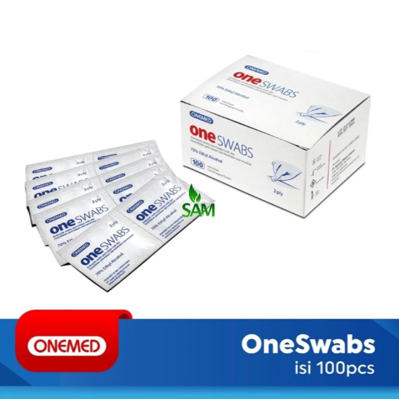 One Med One Swabs 1 box 100 lembar alcohol Swabs One Med  Tisu alkohol 70%