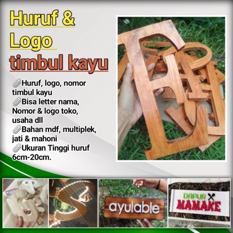 Huruf timbul kayu / huruf kayu