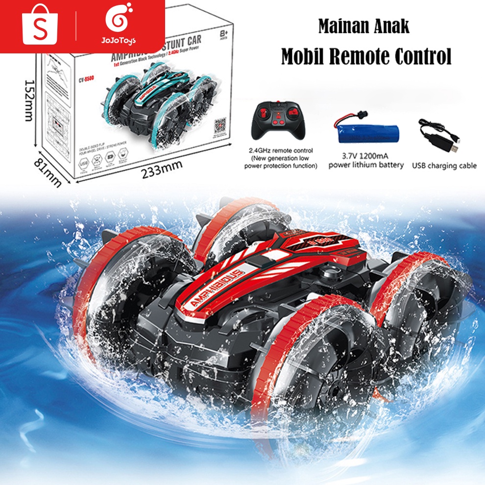 Star Jojotoy Mobil RC Amfibi Bisa Di Air  Darat 36 Rotation 24 GHz Waterproof 2in1 RC Stunt Mobil
