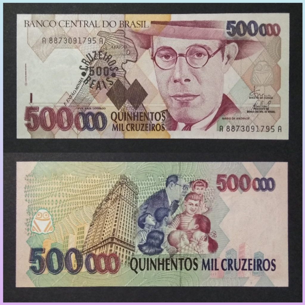 Uang Brazil 500000 Cruzeiros 1993