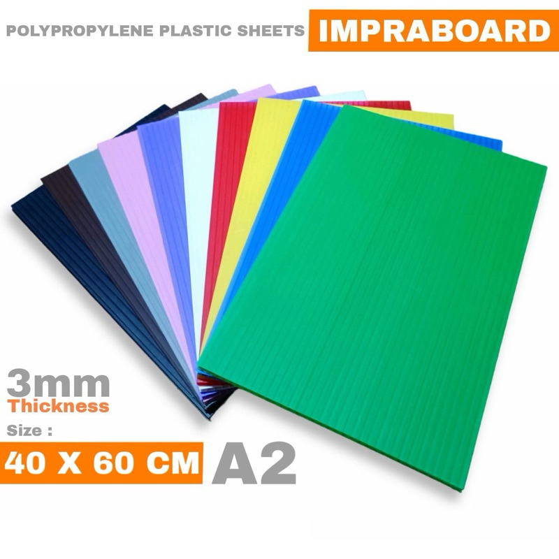 

Impraboard 3mm Ukuran A2 60 x 40 cm / 60x40 cm / 40x60 cm Infraboard Imfraboard PP Board Art Board Karton Plastik