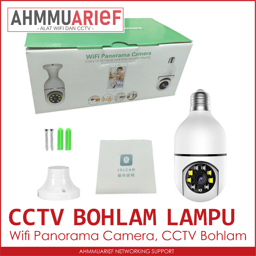 IP CAMERA CCTV BULB WIFI PANORAMIC PANORAMA CAMERA - CCTV LAMPU BOHLAM - KAMERA CCTV MINI SAMBUNG KE