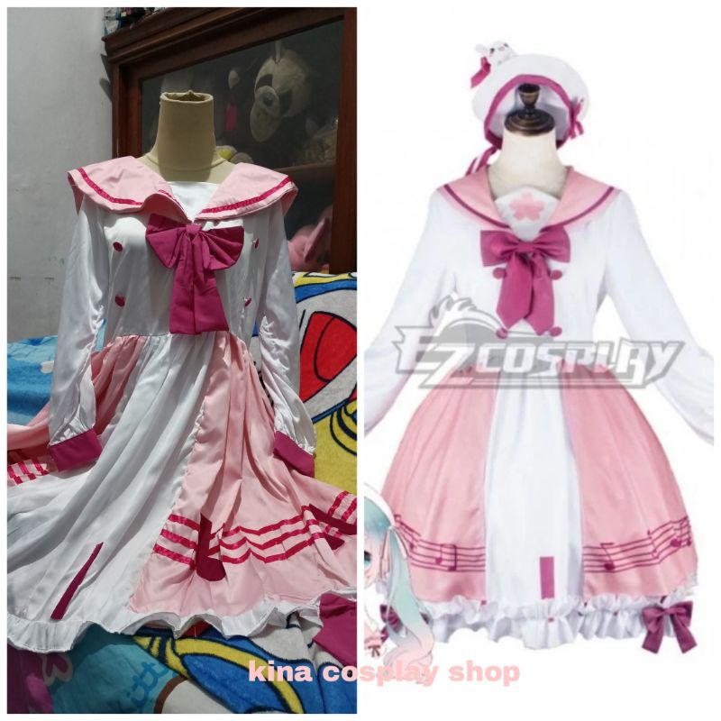 Vocaloid Hatsune Miku Diva Sakura Miku Lolita Dress Cosplay Costume