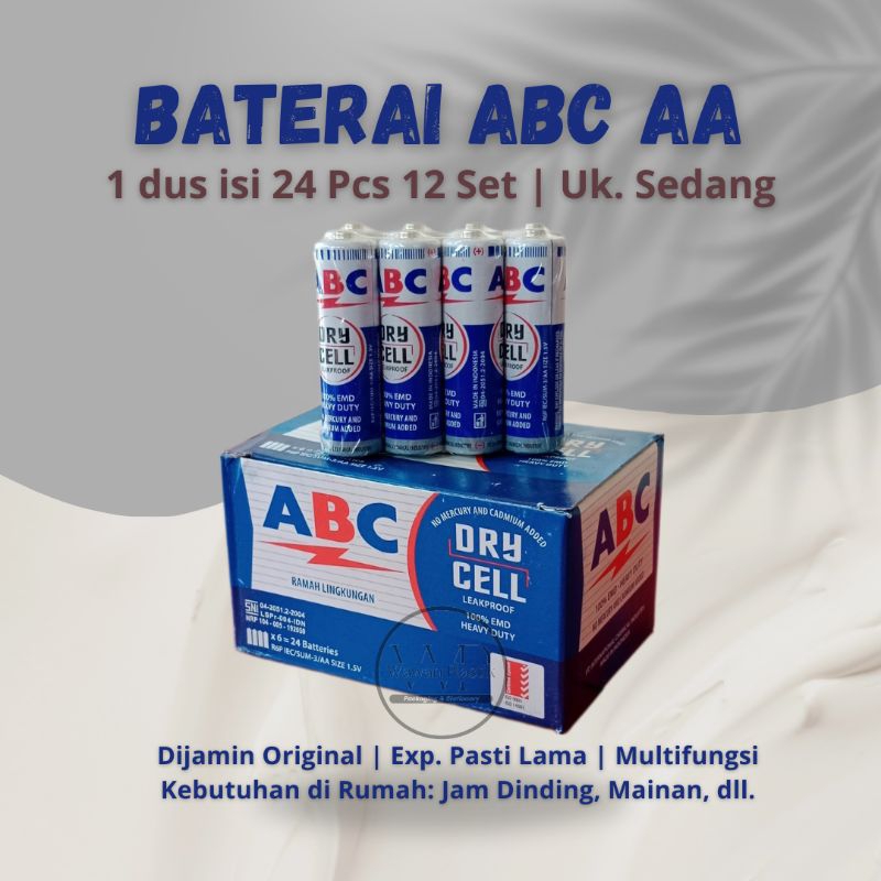Baterai ABC AA Biru 2 Pcs / Batre ABC A2 Biru Asli / Batre ABC Jam Dinding