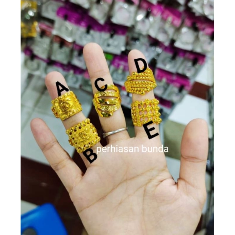 PERHIASAN CINCIN YXY LAPIS EMAS24K CANTIK