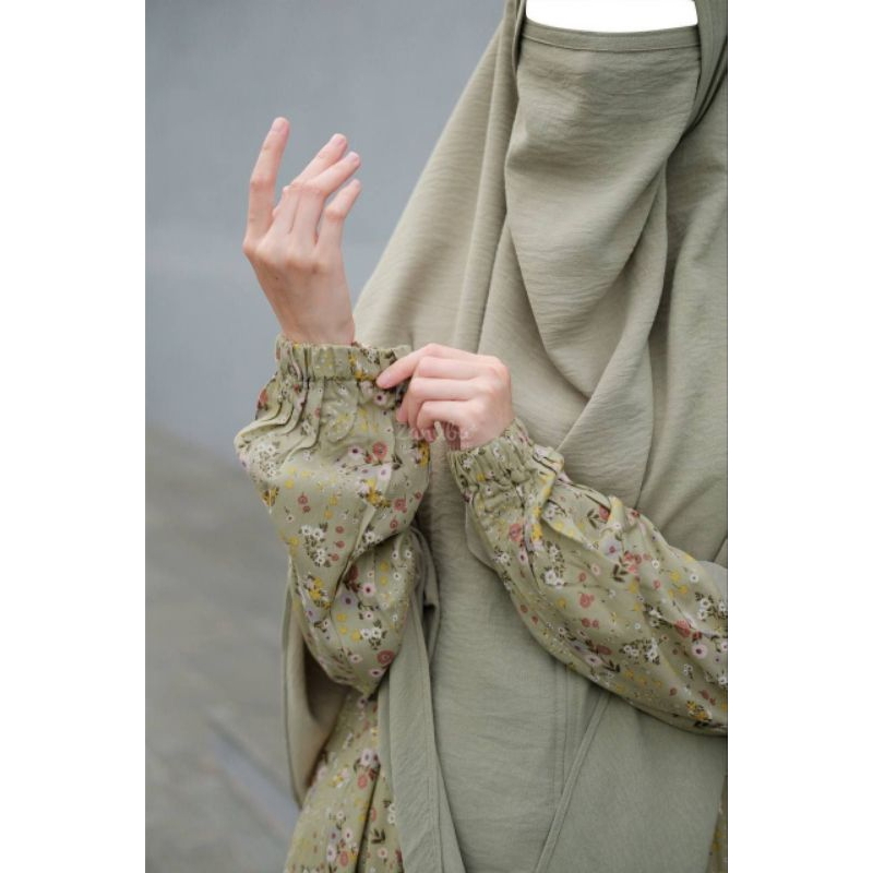 ABAYA DAILY DRESS MOTIF ALCEA BY ZANUBA/ GAMIS DRESS ABAYA TERBARU/ ABAYA SYAR'I/ ABAYA TERBARU KEKI