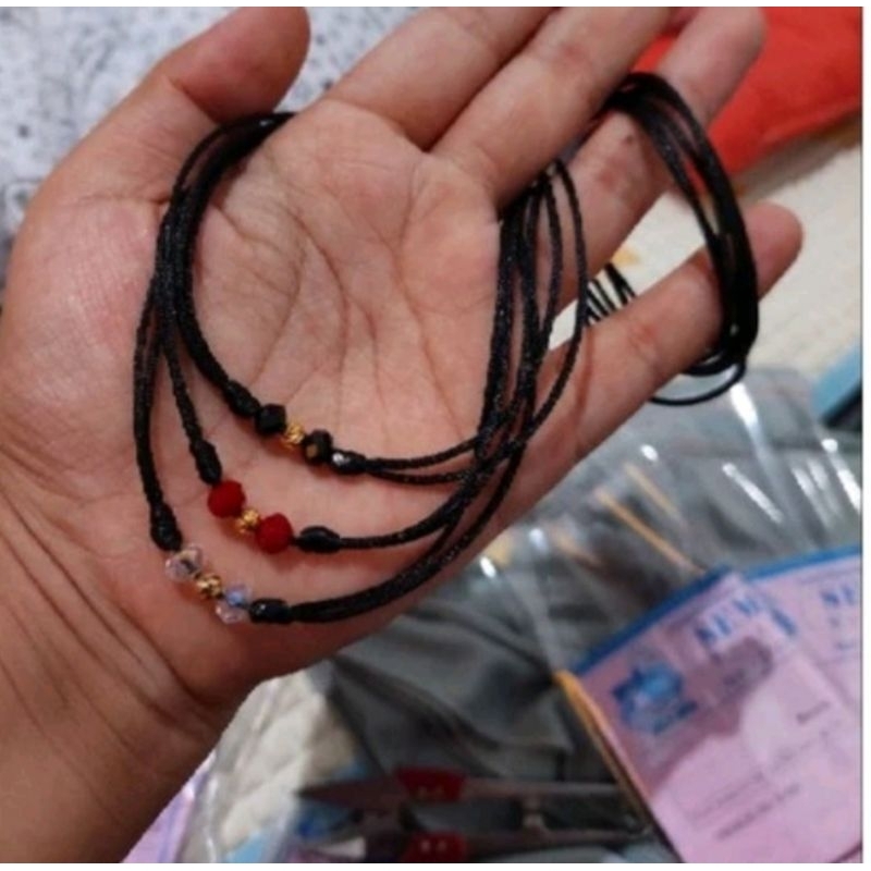 Kalung Tali Mix Ceko Emas Motif 1pc 0,2gram Semar Nusantara