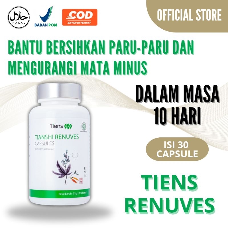 Obat Mata Renuves Tiens Vitamin Mata Minus Kapsul Pembersih Paru Paru Suplemen Halal Alami Dan Aman 