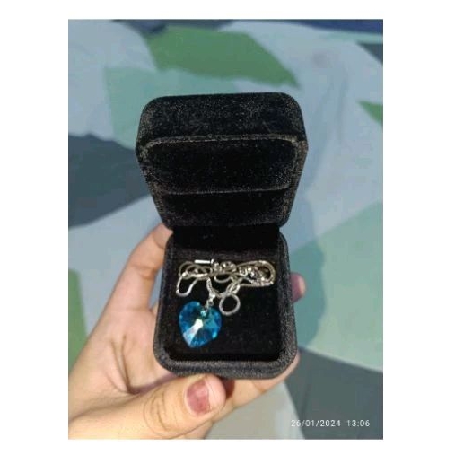 Kalung Liontin Batu Topaz biru