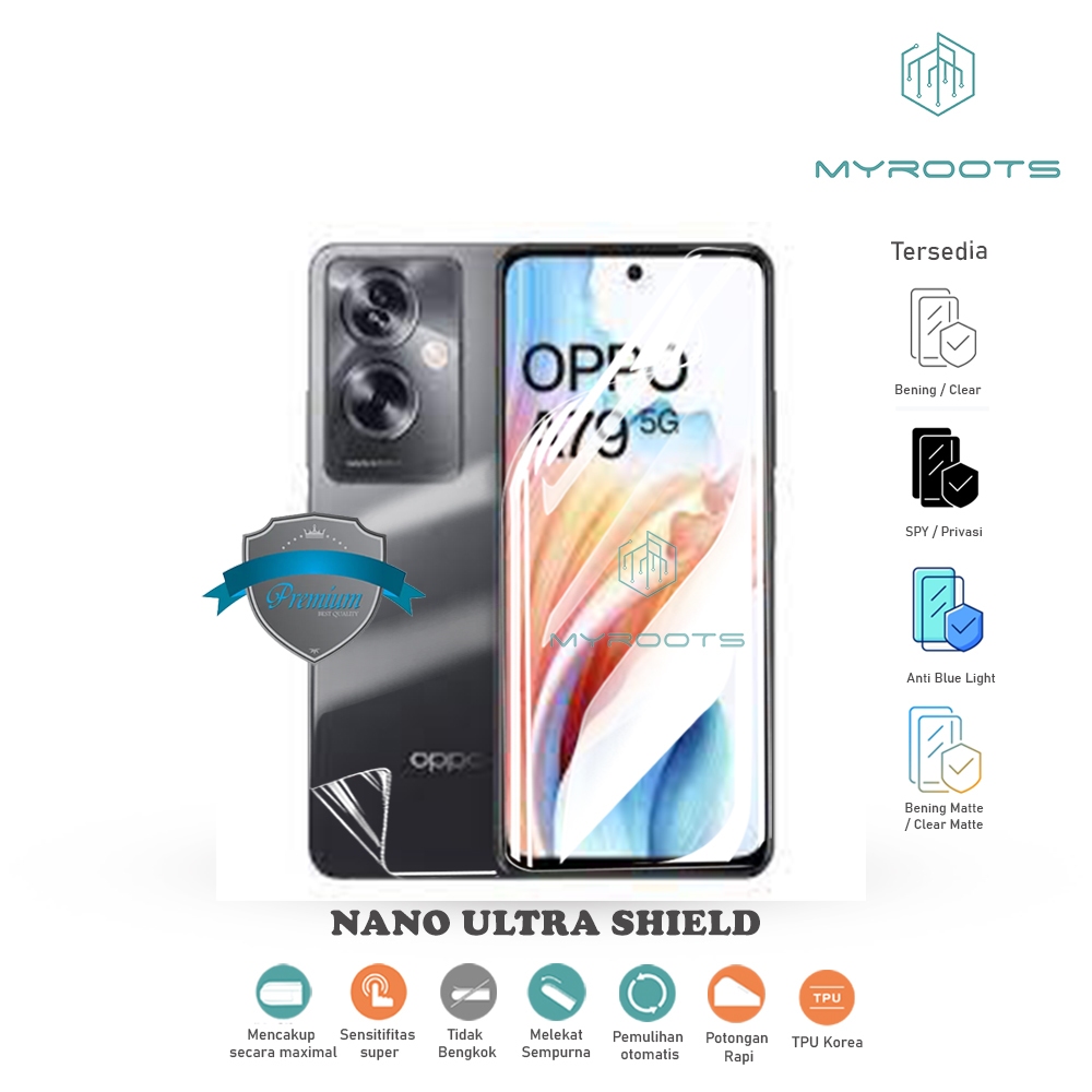 Myroots Antigores Nano Ultra Shield Oppo A79 A78 A77s A76 A74 5G 4G anti gores jelly - anti shock - 