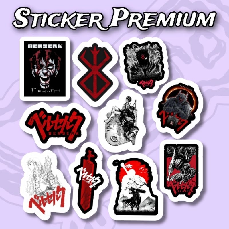 

Sticker Anime Berserk Pack 10pcs Premium Waterproof