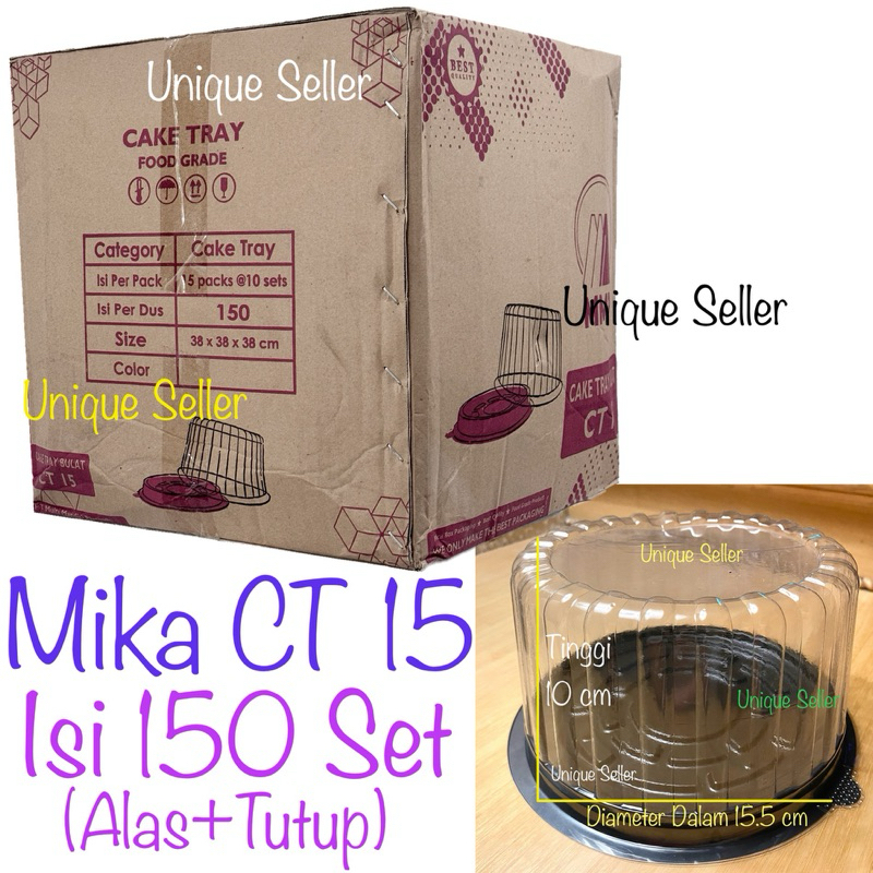 [1 Dus] Mika Tumpeng Mini 15 cm isi 150 Set / Mika Cake Tray 15 / Mika CT 15 Bulat Diameter 15 cm Ti