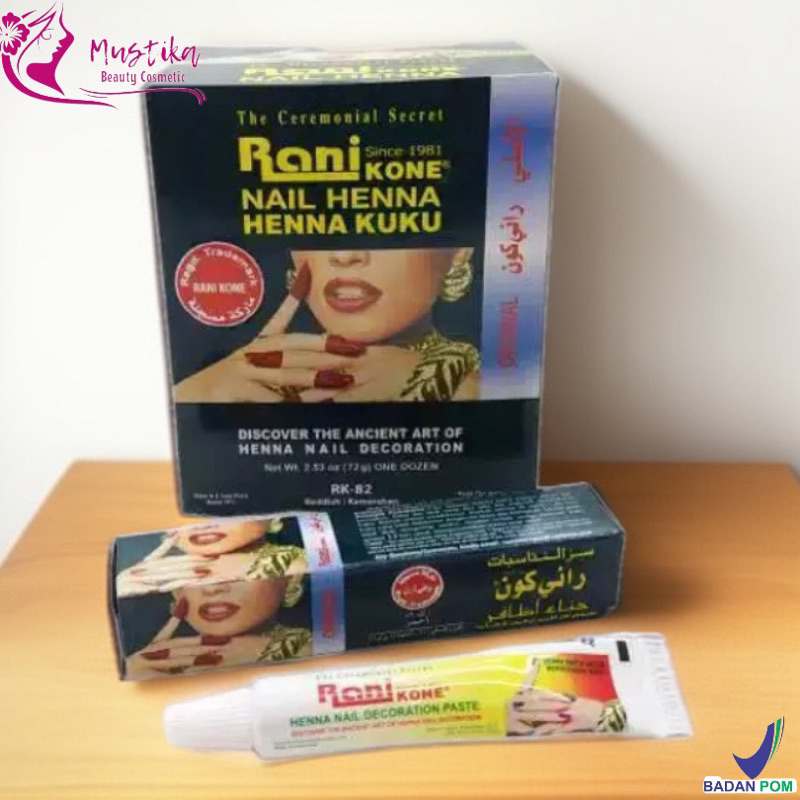 Henna kuku Rani kone maroon merah hitam
