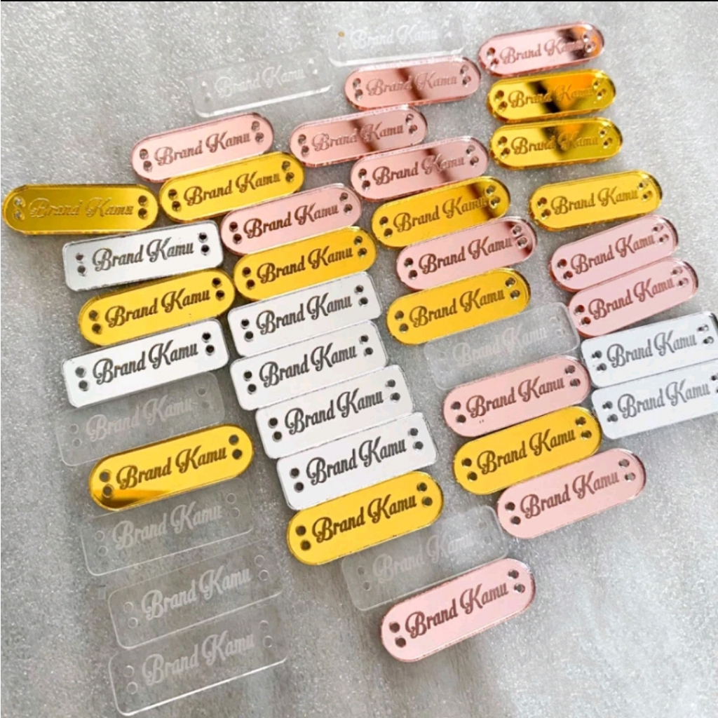 

LABEL AKRILIK / LABEL BRAND FREE DESIGN MURAH BISA REQUEST
