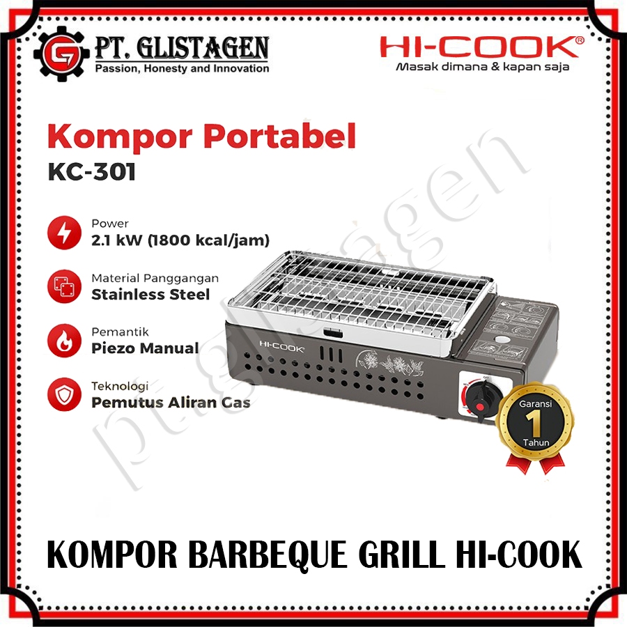 Hi-Cook KC-301 Kompor Portable BBQ Barbeque Grill Panggang Gas