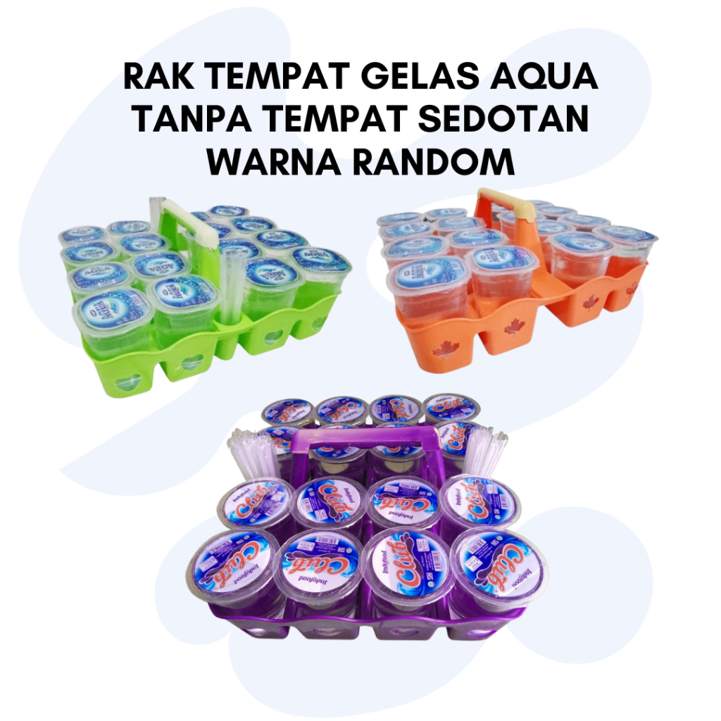 Rak Tempat Aqua Gelas 16 cup Lubang 16 Bahan Plastik WARNA RANDOM