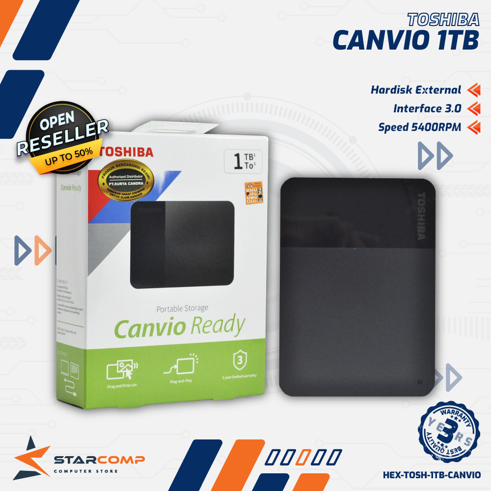 HDD Ext Toshiba Canvio 1TB Eksternal Portabel
