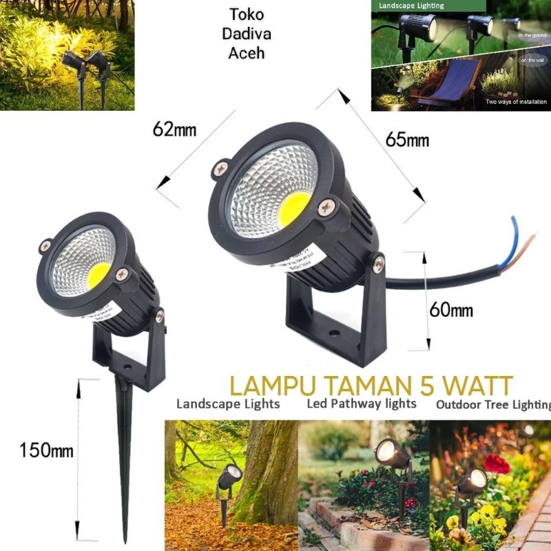 LAMPU TAMAN COB BULAT 5 WATT 220V / LED TAMAN OUTDOOR
