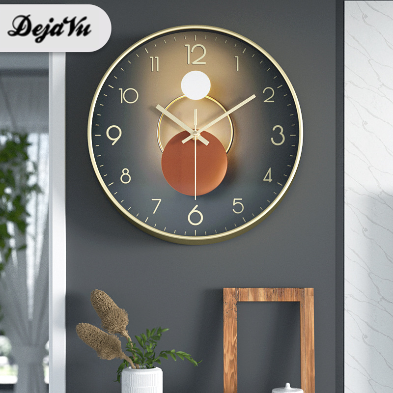 Dejavu Jam Dinding Tempel Digital Ruang Tamu Jam Dinding Besar Bulat Dekorasi Kamar Tidur HJD101